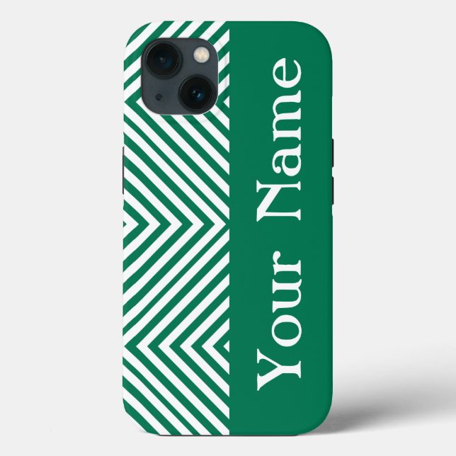 Emerald Diamond Chevron with name @ Emporiomoffa Case-Mate iPhone Case (Back)