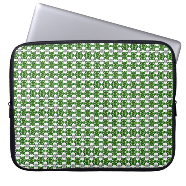 Emerald Diamond Gemstone Art Green Laptop Sleeve (Front)