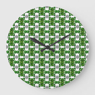 Emerald Diamond Gemstone Art Green Large Clock