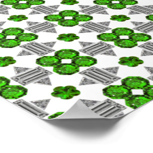 Emerald Diamond Gemstone Art, Green Poster