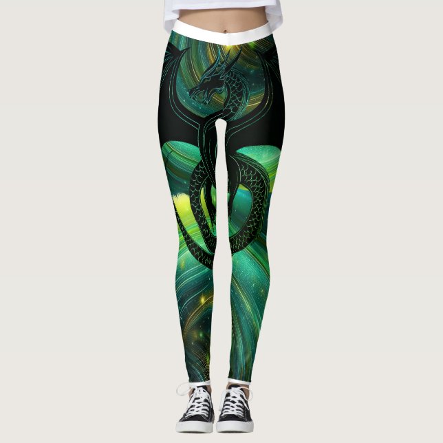 Emerald Dragon Leggings (Front)