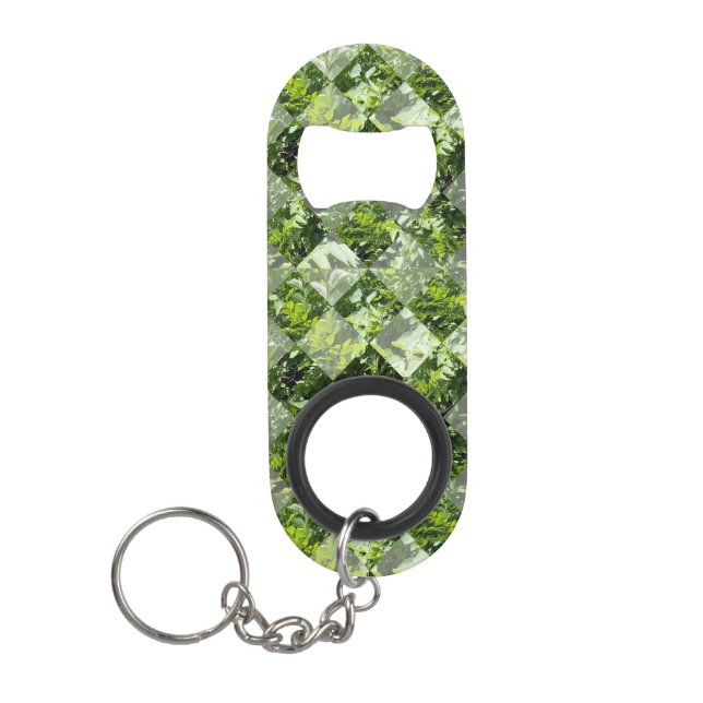 Emerald Elegance: Green Leaves in Diamond Cut, (Front)