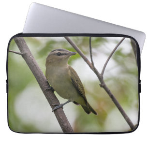 Emerald Elegance: Red-Eyed Vireo Canadian Wildlife Laptop Sleeve