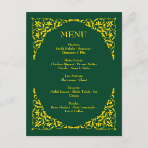 Emerald Elegance Wedding Menu