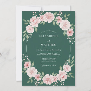 Emerald Elegant Romantic Botanical Wedding Invitation