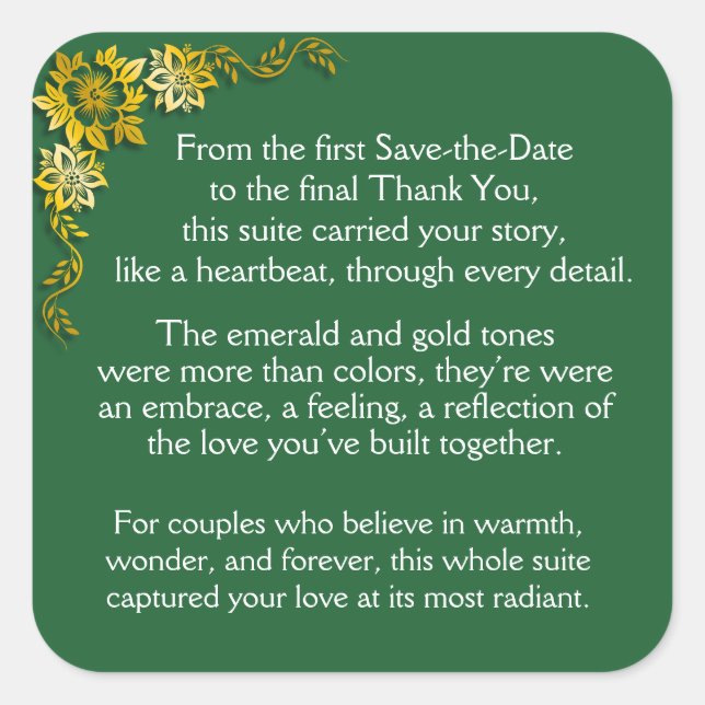 Emerald End of Tour Square Sticker (Front)
