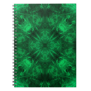 Emerald Energy Mandala Fractal Art Notebook