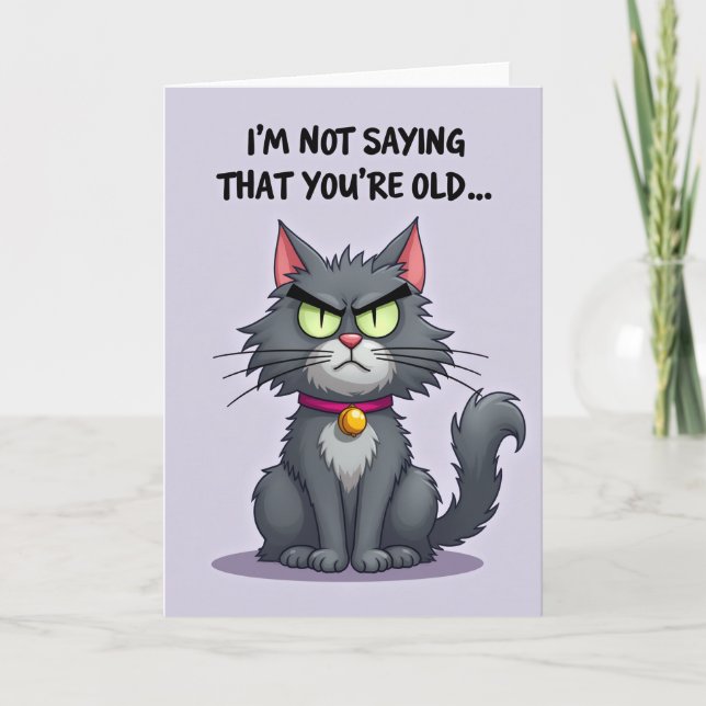 Emerald Eye Cat Birthday Card (Front)