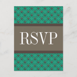 Emerald Fancy Lattice RSVP Postcard