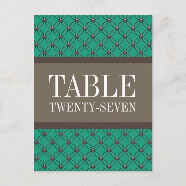 Emerald Fancy Lattice Table Number Postcard (Front)
