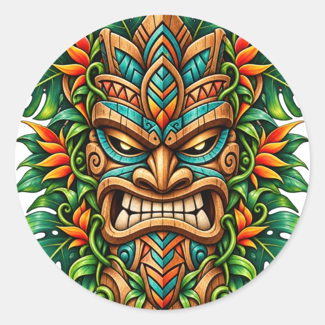 Emerald Fern Tiki Sticker (Front)