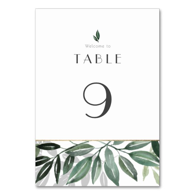 Emerald Forest  Table Number (Front)