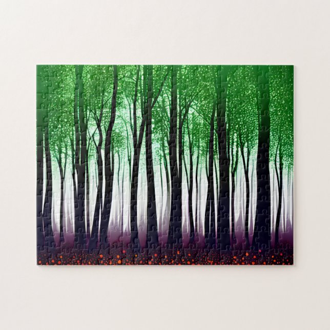Emerald Forest Tapestry of Trees Jigsaw Puzzle (Horizontal)