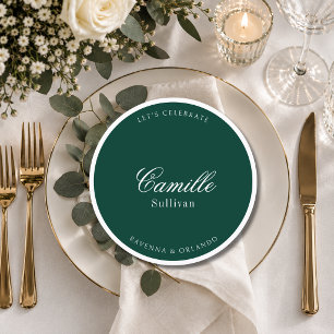 Emerald Formal Round Wedding Guest Place Programme
