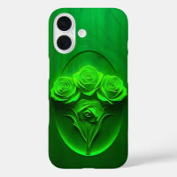 Emerald Framed Roses Art iPhone Case