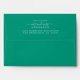 Emerald Future Mr Mrs Wedding Return Address Envelope
