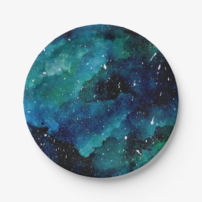 Emerald Galaxy Paper Plate (Front)