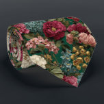 Emerald Garden Vintage Floral Wedding Tie<br><div class="desc">Lush vintage-style roses bloom on emerald green for a bold,  romantic accessory perfect for dramatic weddings or vintage lovers.
Easy to personalise using the personalise this template button.</div>