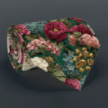 Emerald Garden Vintage Floral Wedding Tie<br><div class="desc">Lush vintage-style roses bloom on emerald green for a bold,  romantic accessory perfect for dramatic weddings or vintage lovers.
Easy to personalise using the personalise this template button.</div>