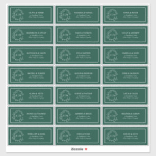 Emerald Geen Leafy Crest Monogram Guest Address