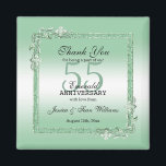 Emerald Gem & Glitter 55th Wedding Anniversary  Magnet<br><div class="desc">Glamourous and elegant posh 55th Emerald Wedding Anniversary favour magnet with stylish emerald green gem stone jewels corner antique decorations and matching coloured glitter border frame. A romantic design for your celebration. All text, font and font colour is fully customisable to meet your requirements. If you would like help to...</div>