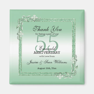 Emerald Gem & Glitter 55th Wedding Anniversary  Magnet