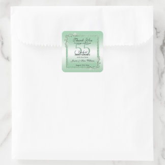 Emerald Gem & Glitter 55th Wedding Anniversary Square Sticker
