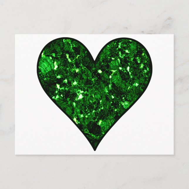 Emerald Gem Heart Postcard (Front)