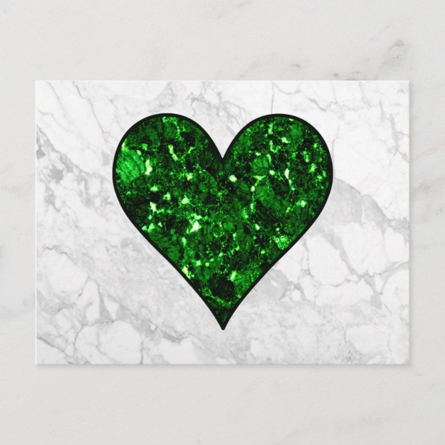 Emerald Gem Heart Postcard (Front)