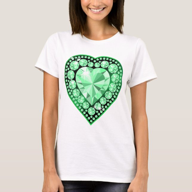 Emerald Gem Heart T-Shirt (Front)
