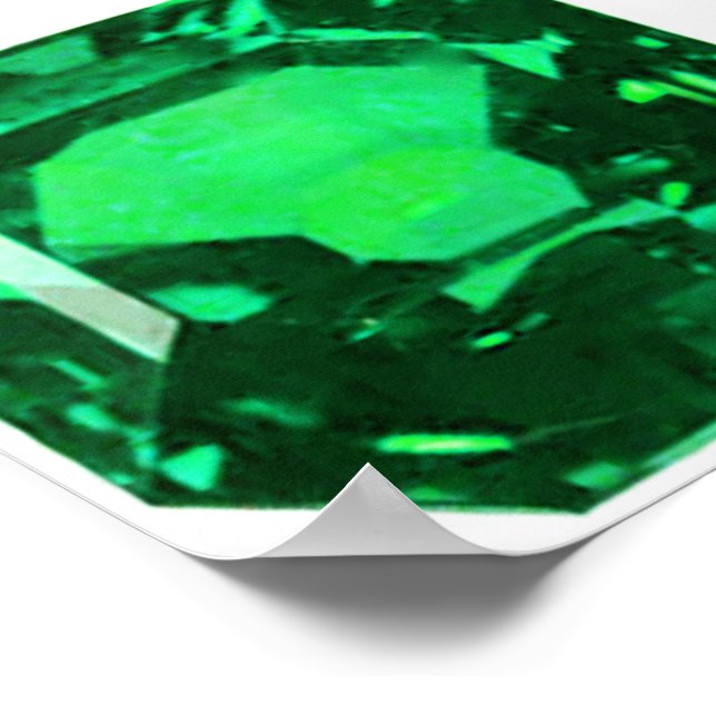 Emerald Gemstone, Birthstone May, Light Green Poster (Corner)