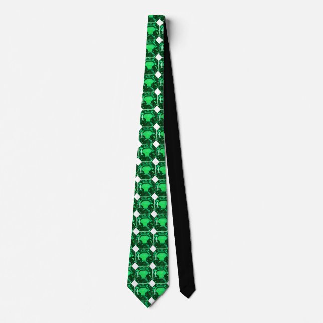 Emerald Gemstone, Birthstone May, Light Green Tie (Front)