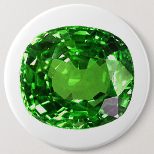 Emerald Gemstone, Green 6 Cm Round Badge