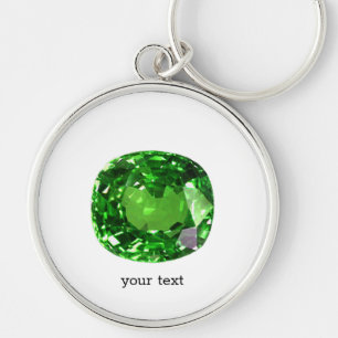 Emerald Gemstone, Green Key Ring
