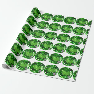 Emerald Gemstone, Green Wrapping Paper