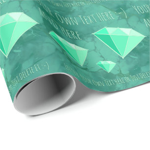 Emerald Gemstones. Jewellery Gift Wrapping Paper