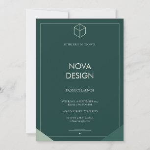 Emerald Geometric Product Launch Business Invitation