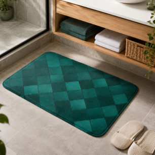 Emerald Geometric Tile Luxury Bath Mat