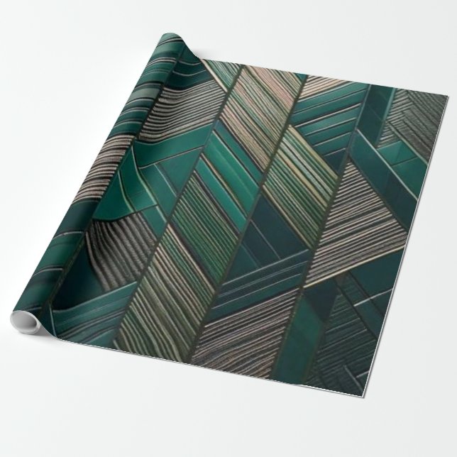 Emerald Geometry – Modern Art Deco Paper (Unrolled)