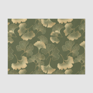 Emerald Ginkgo Elegance – Luxury Gold Botanical 11 Tissue Paper