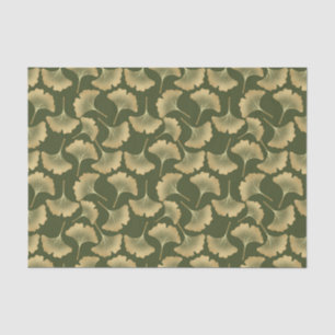 Emerald Ginkgo Elegance – Luxury Gold Botanical 12 Tissue Paper