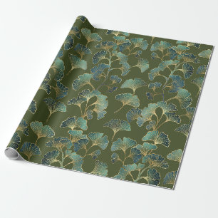 Emerald Ginkgo Elegance – Luxury Gold Botanical 1 Wrapping Paper