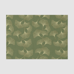 Emerald Ginkgo Elegance – Luxury Gold Botanical 8 Tissue Paper