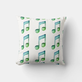 Emerald Glass Rhythms: Translucent Musical Pattern Cushion