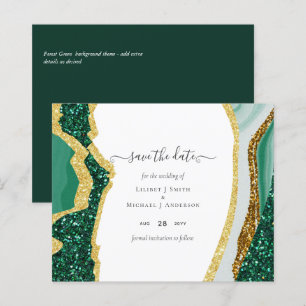 Emerald Gold Agate - Wedding SAVE the DATE Budget