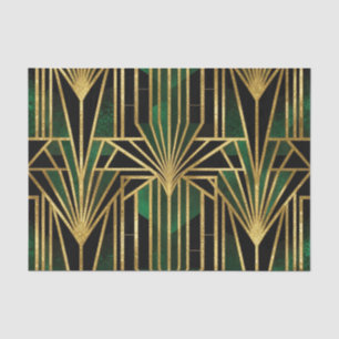 Emerald Gold Art Deco Glamour Tissue Paper