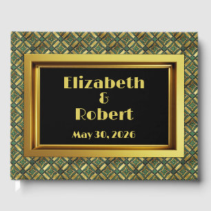 Emerald & Gold Art Deco Guest Book