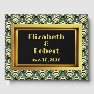 Emerald & Gold Art Deco Guest Book