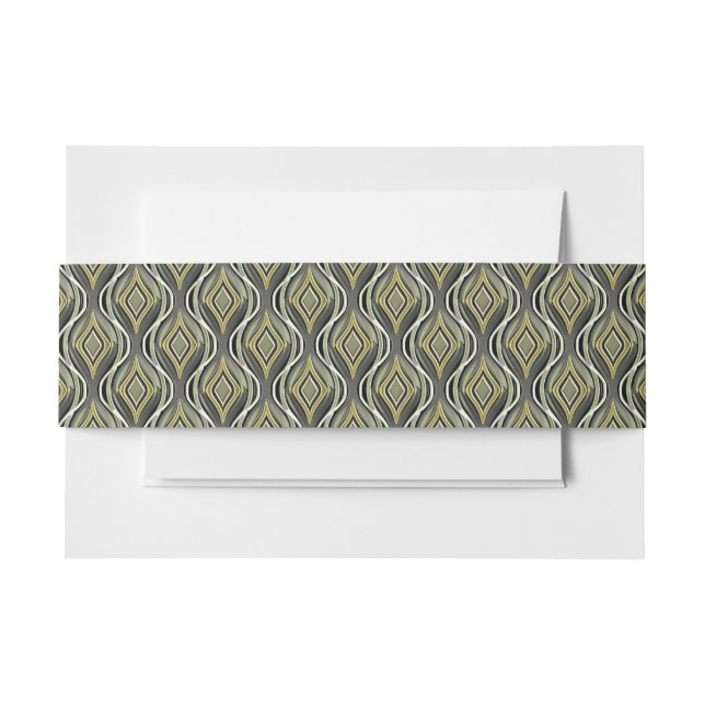 Emerald & Gold Art Deco Invitation Belly Band (Front Example)