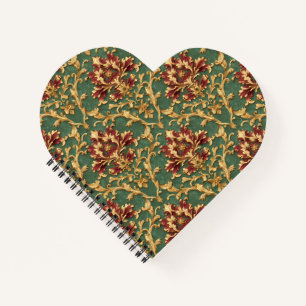 Emerald Gold Baroque Damask Notebook